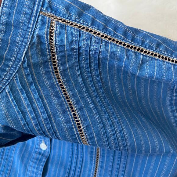 Blue Striped Women's Top - Picture 4 of 5